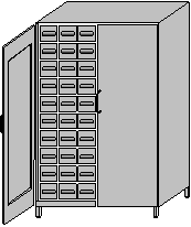 Базовый (большой) шкаф-архив для гистологических препаратов (стекол) и блоков. 